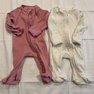 Cloud Island Ribbed Footed Sleeper Set of 2- EUC